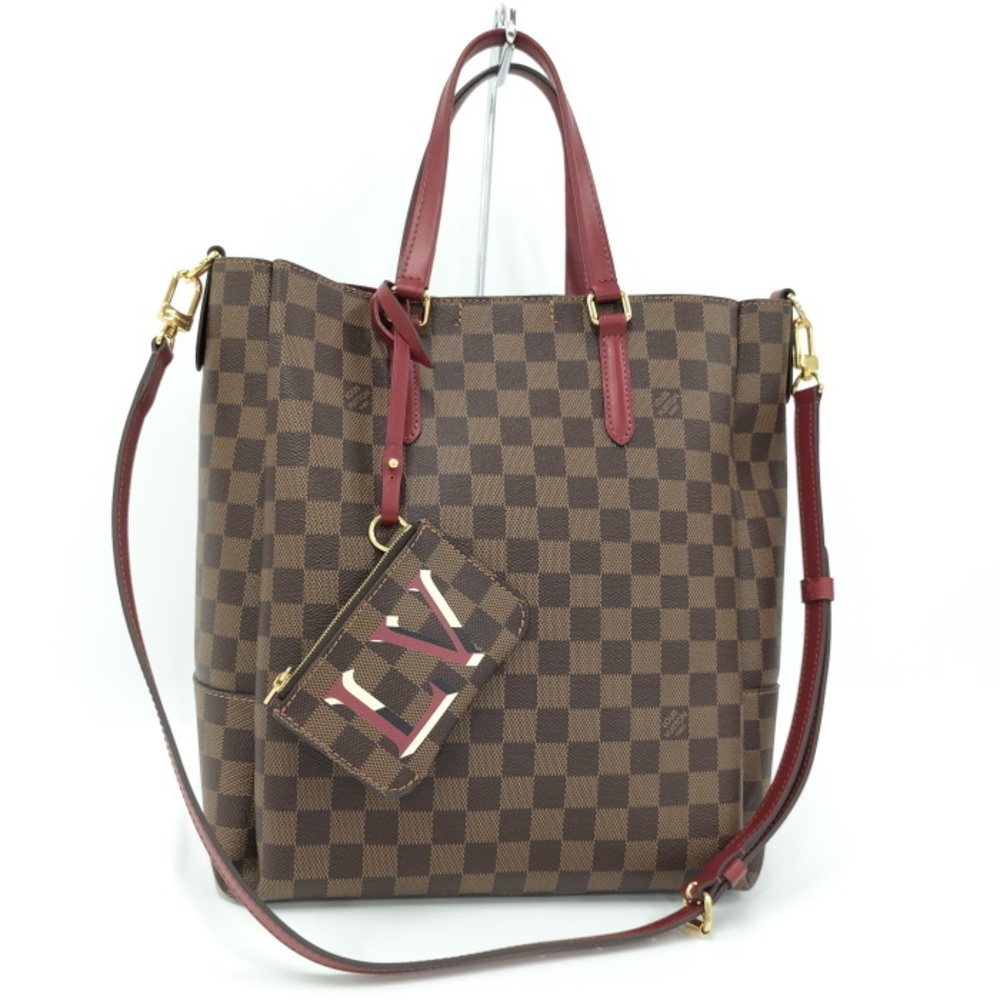 Louis Vuitton Belmont NV MM Damier Leather Cherry Berry Brown